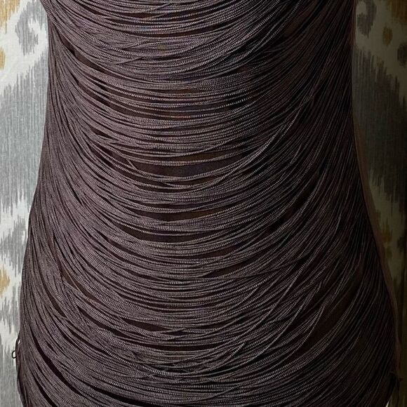 Ralph Lauren Collection Brown Sleeveless Knit Fringe Drape Top - Picture 9 of 16